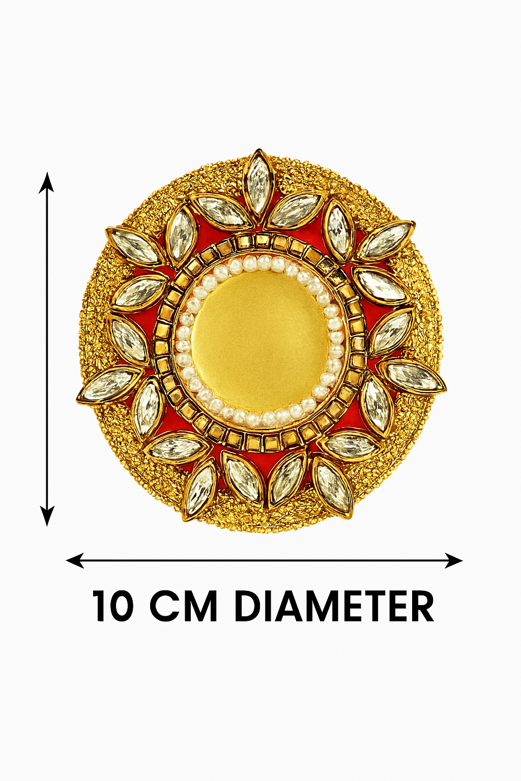 Decorative T-Light Candle Holders | Set of 2 Metal Votive Holders with Kundan Handwork | Festive Decor for Diwali, Weddings, Pooja & Home Decoration