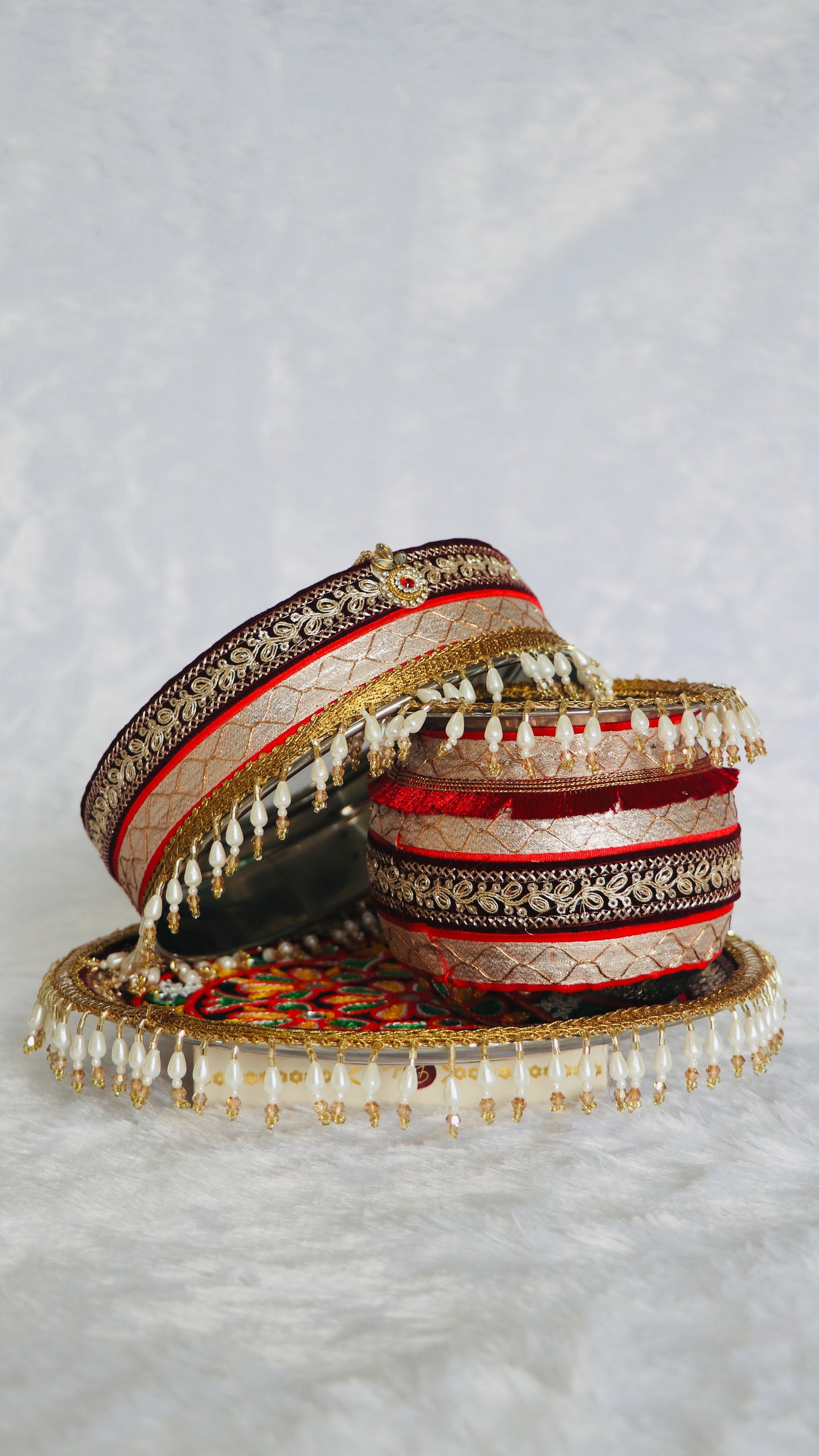 Karwa Chauth Pooja Thali Set with Plate, Chalni, Lota