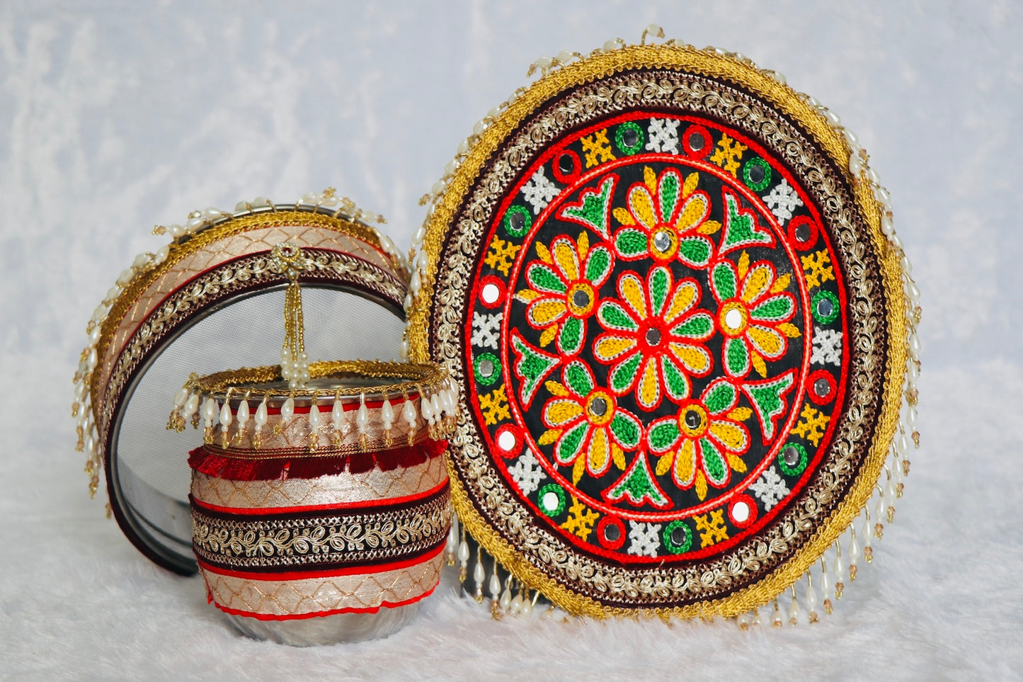 Karwa Chauth Pooja Thali Set with Plate, Chalni, Lota
